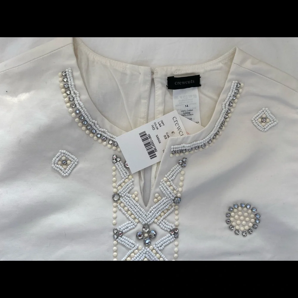 J Crew Girls White Sleeveless Dress Size 14 - Picture 3 of 5